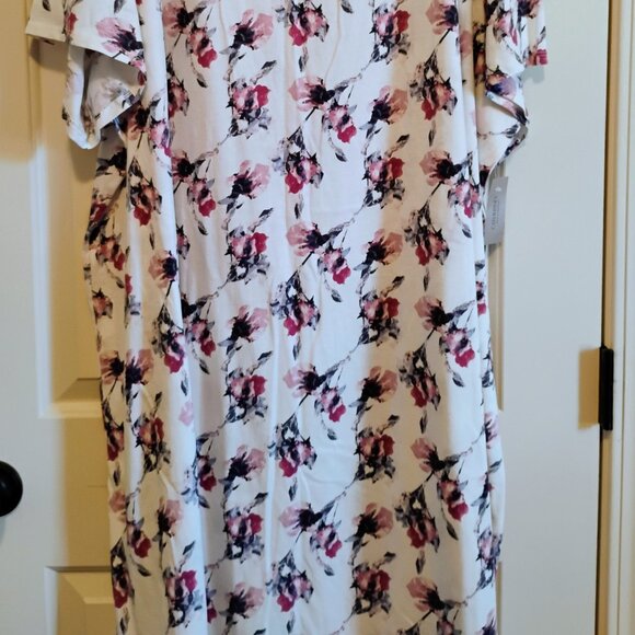 Catherine's Sleepwear Floral Cotton Midi Gown /w Lace Trim-5X- NWT - Picture 3 of 4